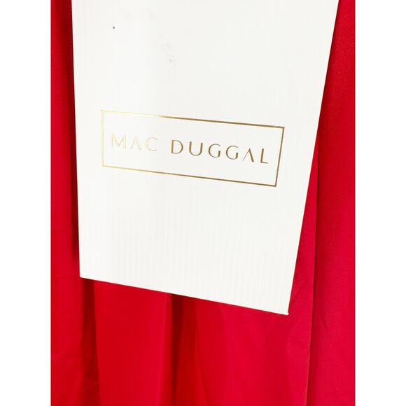 MAC DUGGAL Dress Size 2 Evening Gown NEW Red Twist Front Ruched Top Sleeveless - Picture 2 of 7
